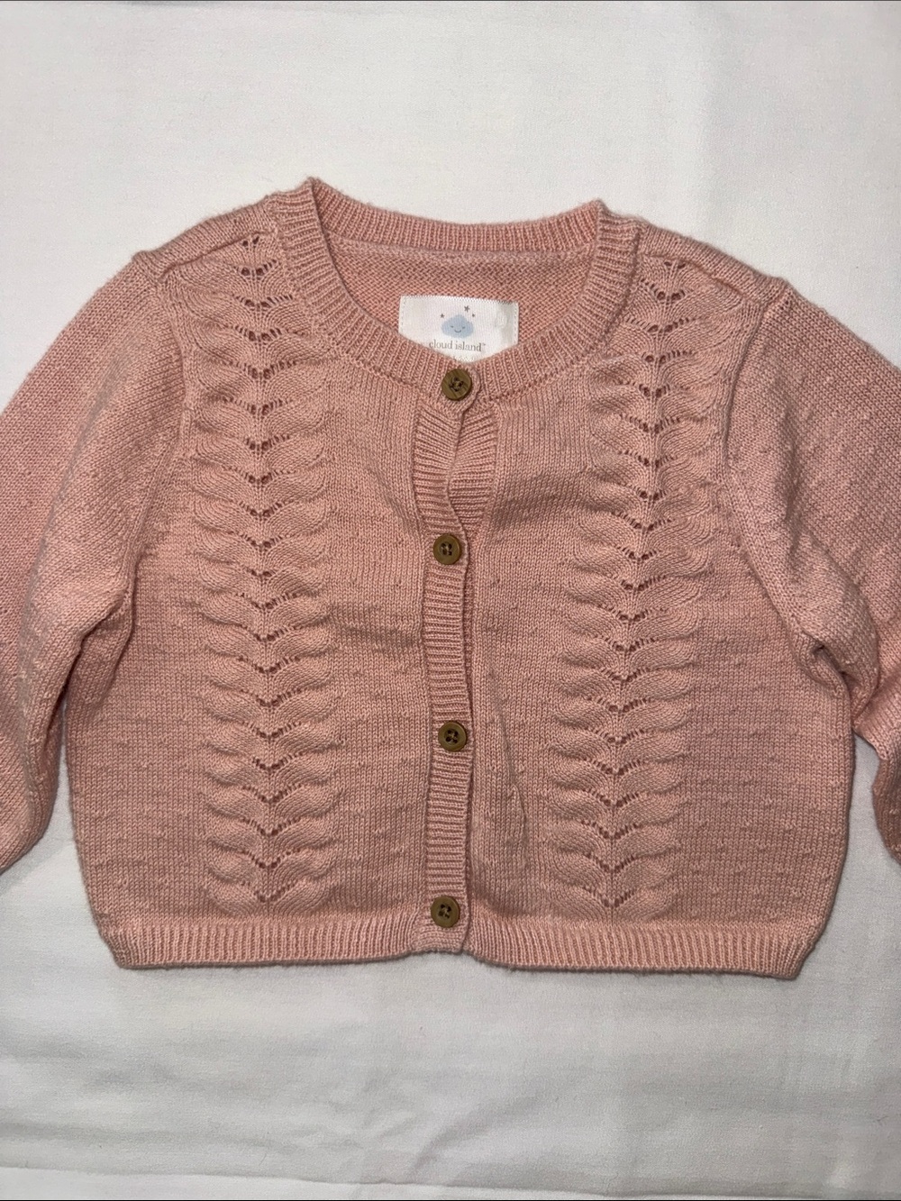 cloud island Soft Pink Knit Button-Up Cardigan